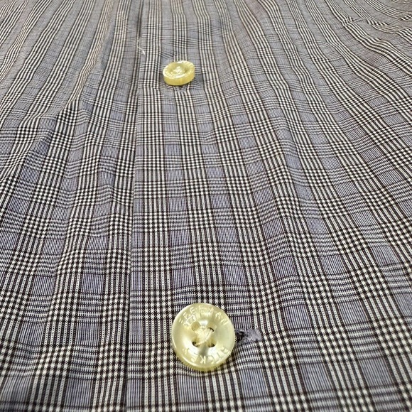 Hickey Freeman Shirt Men’s Xxl Button Up Gray Check Plaid Long Sleeve - Picture 4 of 4